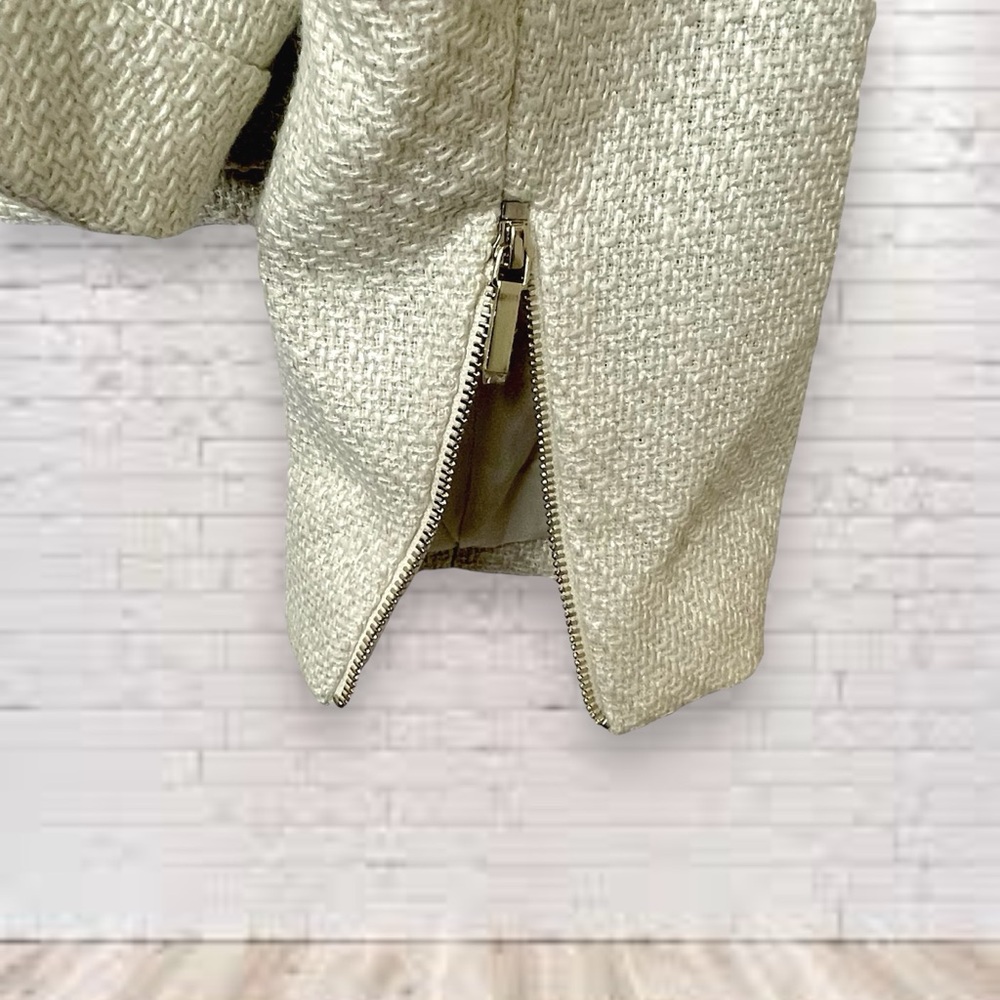 Lane Bryant Cream Tweed Moto Jacket Size 26 NWT - Picture 4 of 11